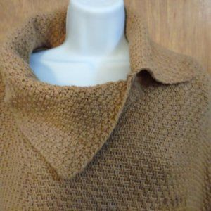 Coldwater Creek Wool Cape Poncho Fringe Sweater